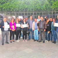 Sit-in ouvert des journalistes de La Presse-SNIPE, Essabah, Shems FM et Cactus Prod devant le Palais du gouvernement
