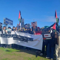 Rassemblement de protestation devant l'ambassade des Etats-Unis pour réclamer la fin de l'agression contre Gaza