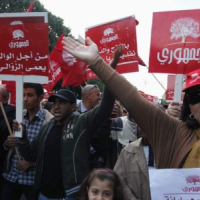 Manifestation de soutien à Siliana à l'avenue Habib Bourguiba (Al Joumhouri)